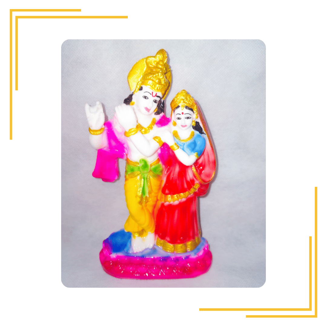 Marble Radha Krishna Idol For Home Décor Radha Krishna Statue Radha Krishna Idol For Home Pooja Marble Radha Krishna Statue Decorative Showpiece - 10 cm