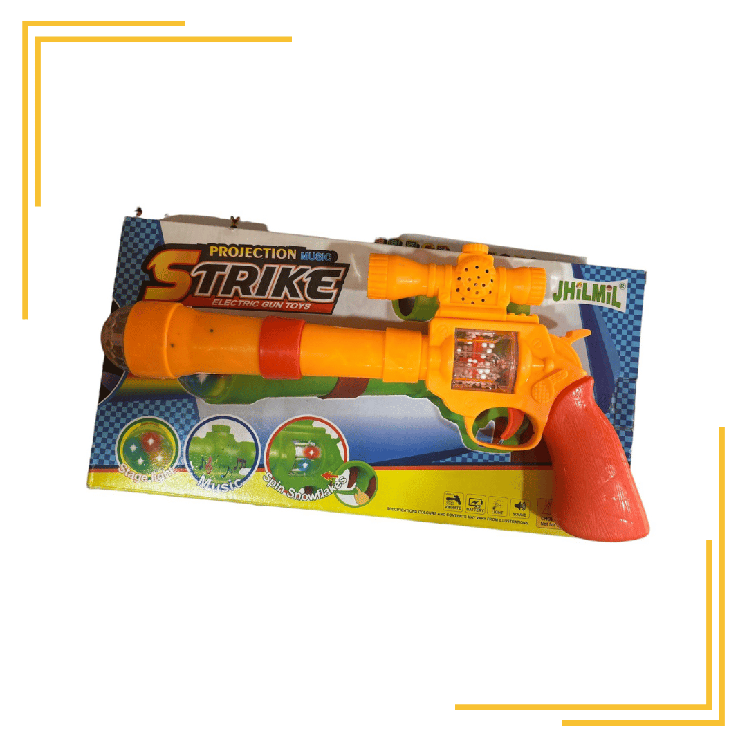 Strike Projection Light & Music Gun Toys for Kids Boys & Girls Above 3 Years- Multi Color,Standard