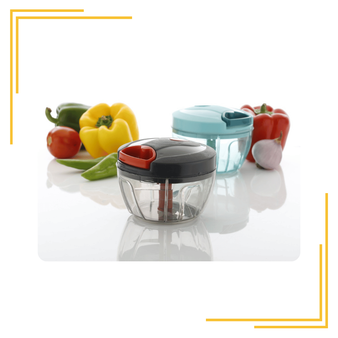 Four Square Chopper for Kitchen with Stainless Steal Blades | Mini Chopper | Dori Chopper | Manual Vegetable and Fruits Chopper for Kitchen