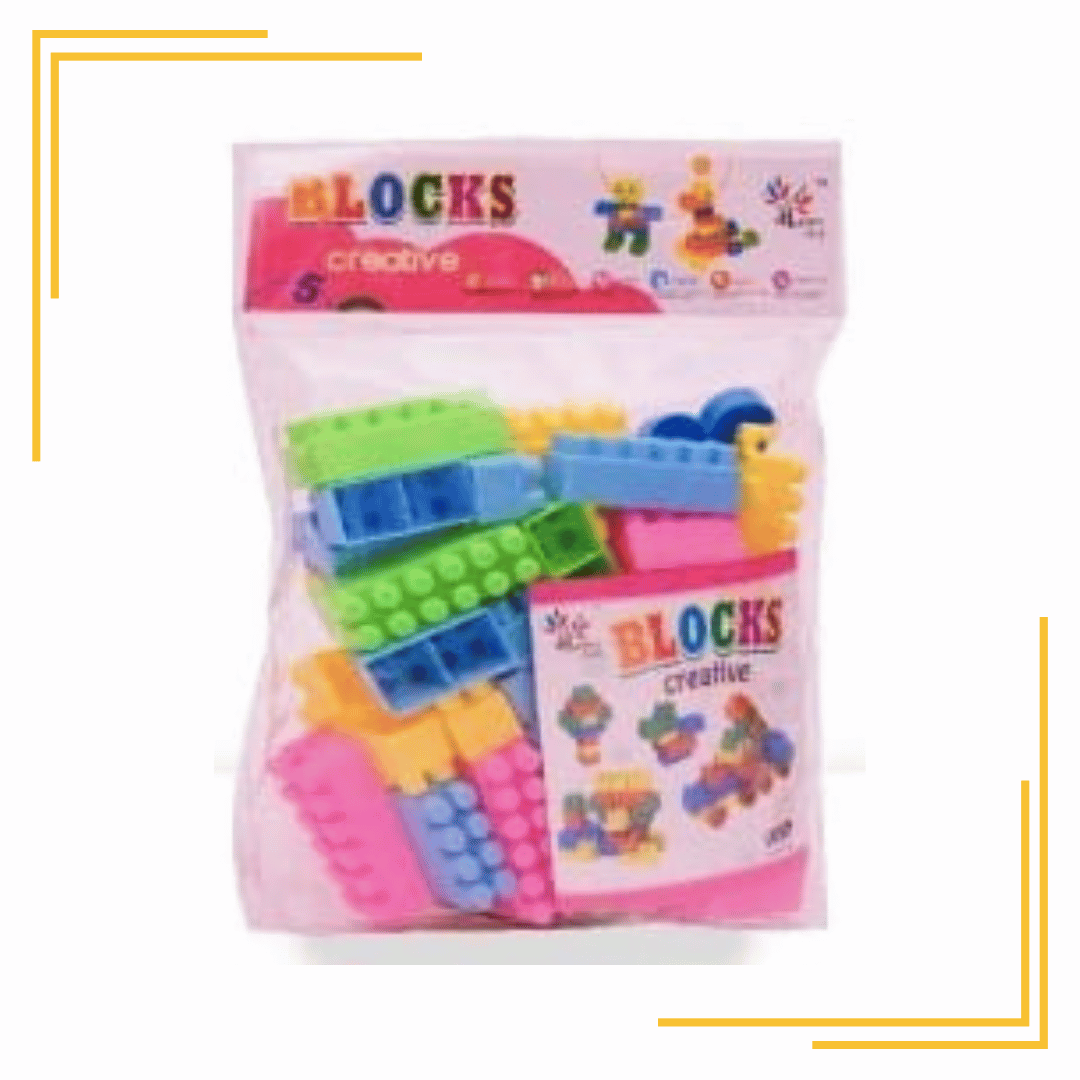 Train Bricks Blocks Puzzle Assemble Toys: Educational Fun with 100+ Pieces. Plastic Building Blocks for Kids Provide Hours of Entertainment.Encourages Play (Premium Pink Bag Packing)