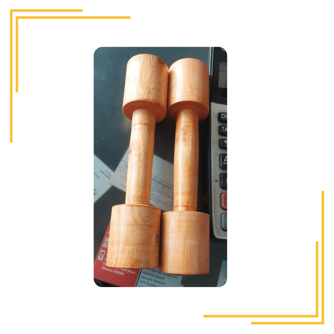 Wooden Dumbles For Exersize Fixed Weight Dumbbell