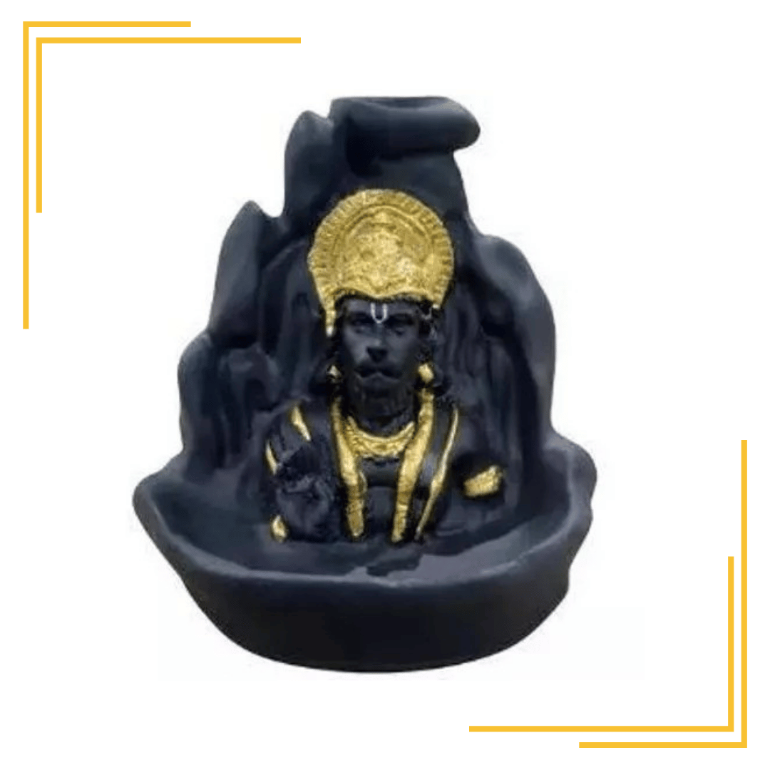 Hanuman ji Statue Idol Bajrangbali Backflow Cone Incense Holder Decorative Showpiece