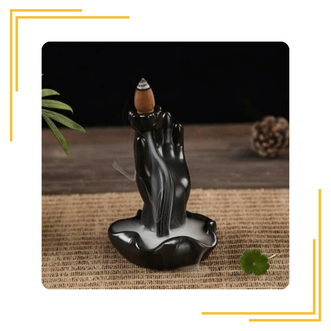 Decorative Smoke Backflow Cone Incense Holder with 10 Smoke Cones