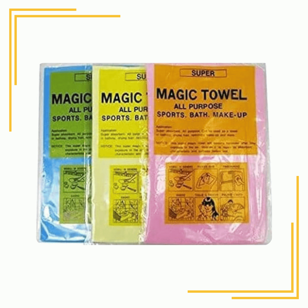 Microfiber Magic Drying Towel Reusable Water Absorbent Multipurpose Cleaning Cloth for Kitchen, Glass Windows (Pack of 2)