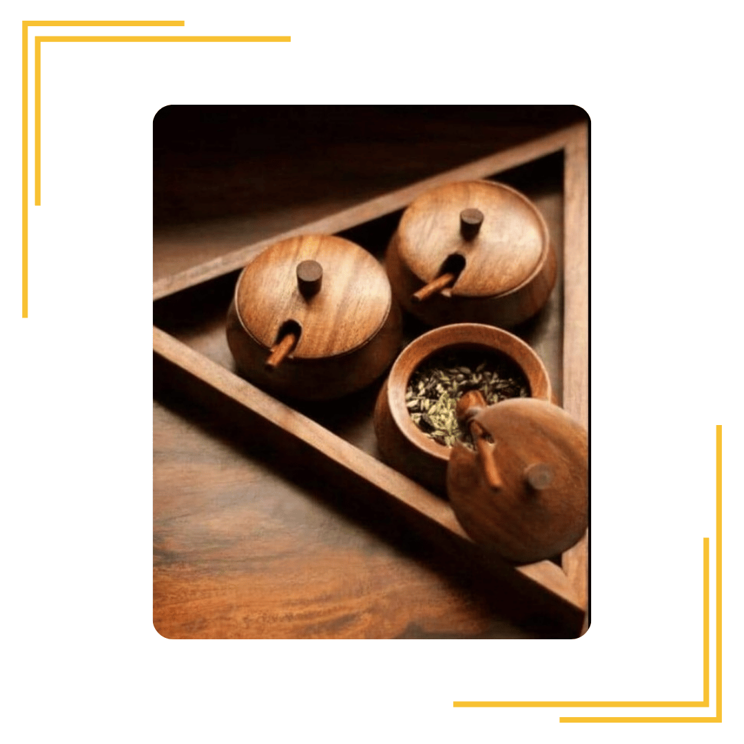 Handicraft Spice Set Wooden