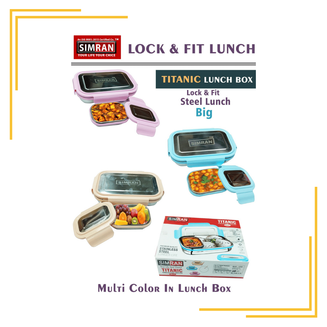 stainless Steel 2 Container Lunch Box 2 Containers Lunch Box  