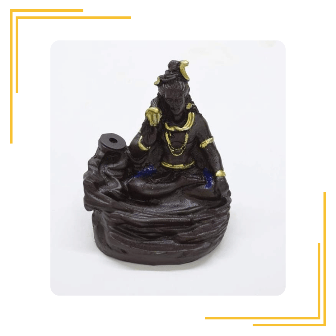 Shiva Smoke Fountain with 10 Free Smoke Backflow Scented Cones/Shiva Insence Burner for Home Decor/Pooja (12 cm)