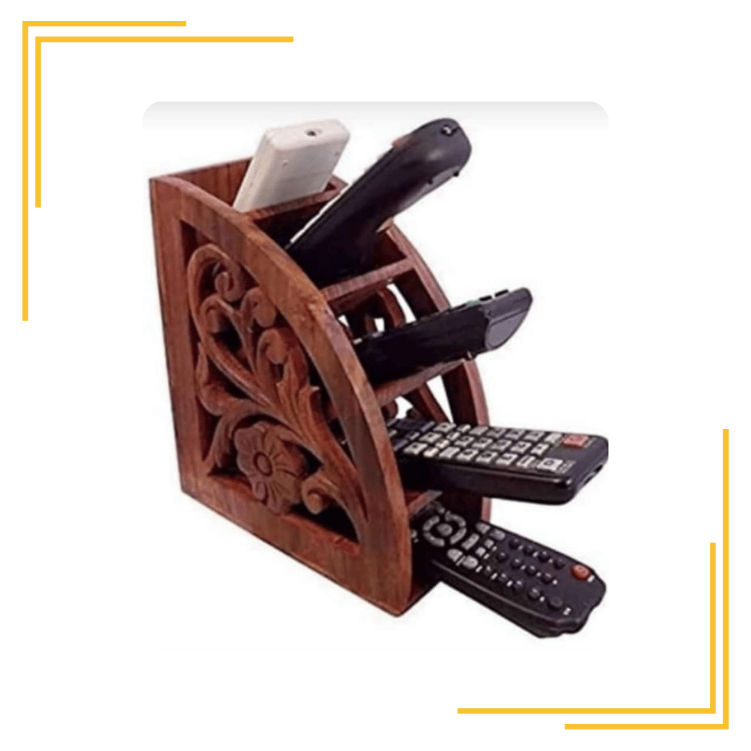 Wooden Remote Control Storage Holder Stand Organizer Rack