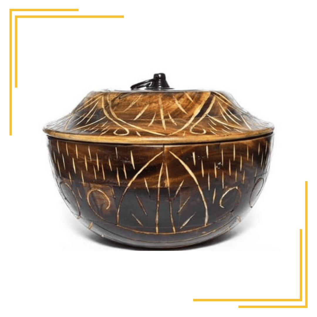 Wooden chapati Box Casserole | Hot Pot | Puri Box | Pratha Box | Hot Case for Kitchen | Dining Table Serving to Guest (Brown) (Sheesham & Steel)