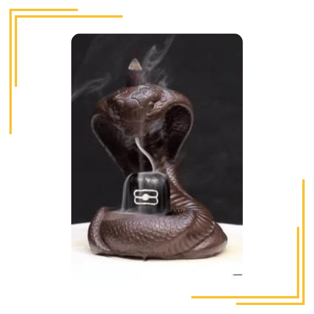 Back-Flow Incense Holder Nag Shivlji Incense Burner Home Decor Decorative Showpiece