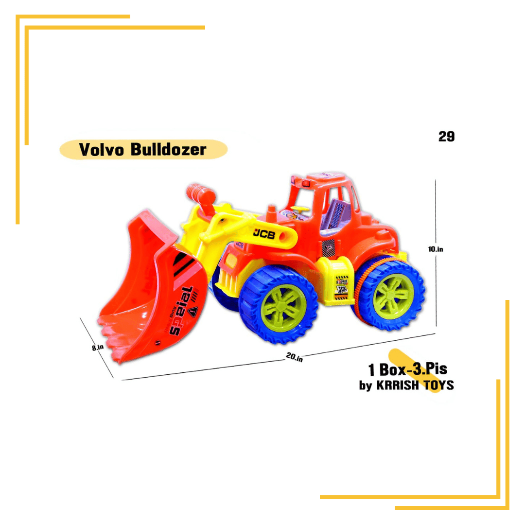 Heavy Duty Unbreakable Jumbo Big Size Non Electric Loader Backhoe Long Vehicle Best Toy Gift for Toddlers Kids and Boy Crane Bulldozer Excavator Toy