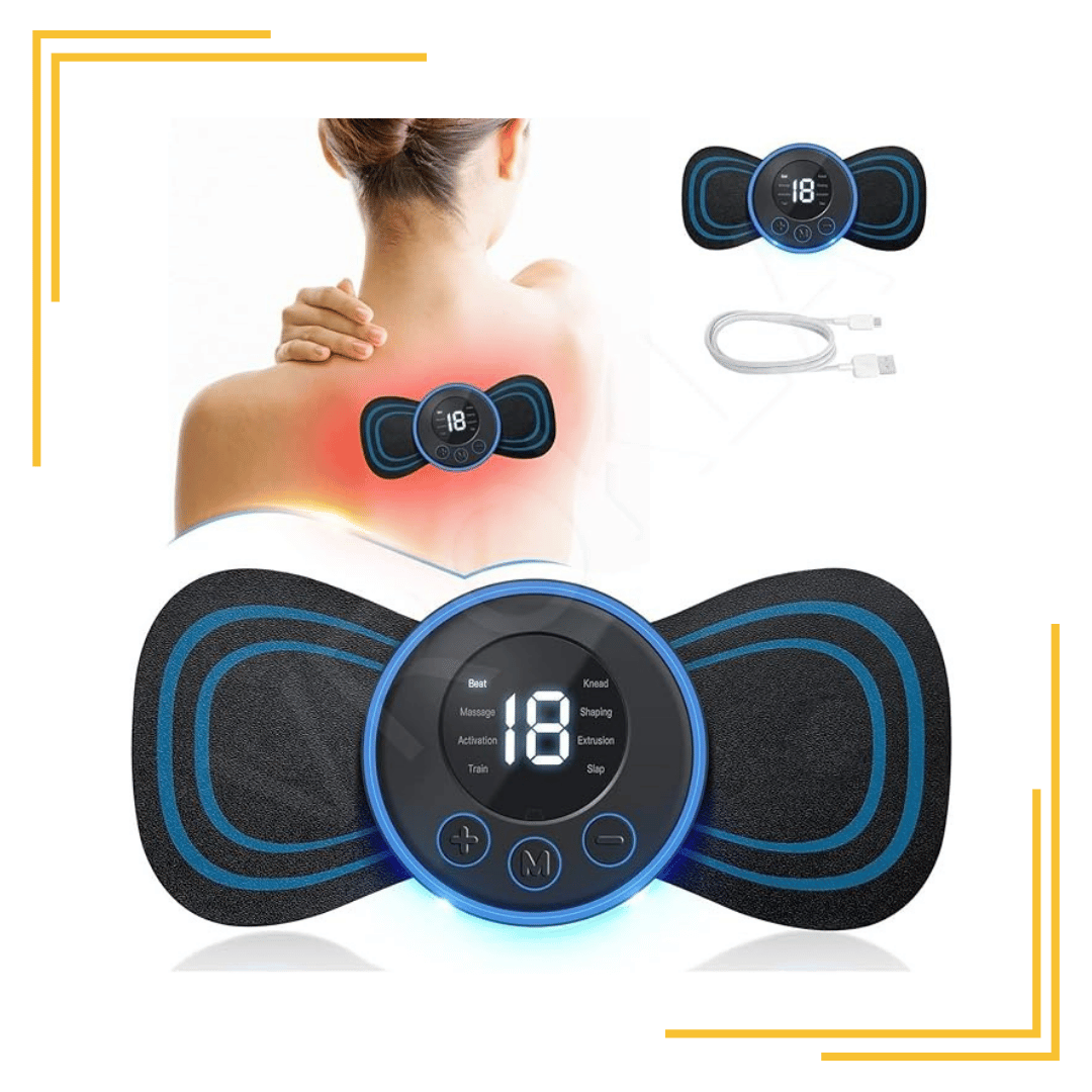 Mini Body Massager Machine for Pain Relief Wireless Vibrating Massager 8 Mode & 19 Strength Level EMS Massager for Shoulder Legs Massage Neck Massager Back Massager