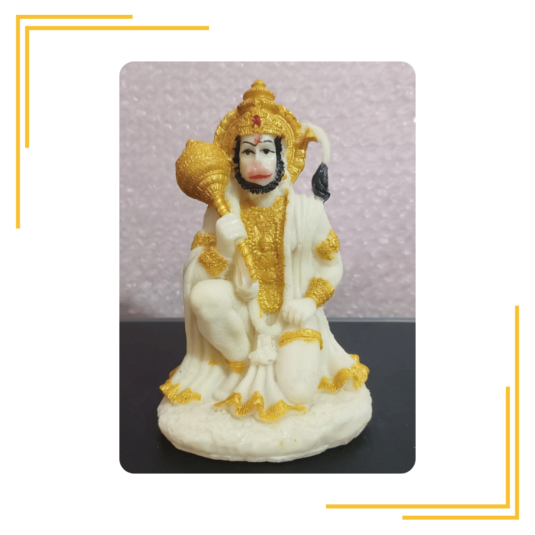 Hanuman Bala ji Bajrangbali Murti Statue Idol for Car Dashboard Home Pooja Gift