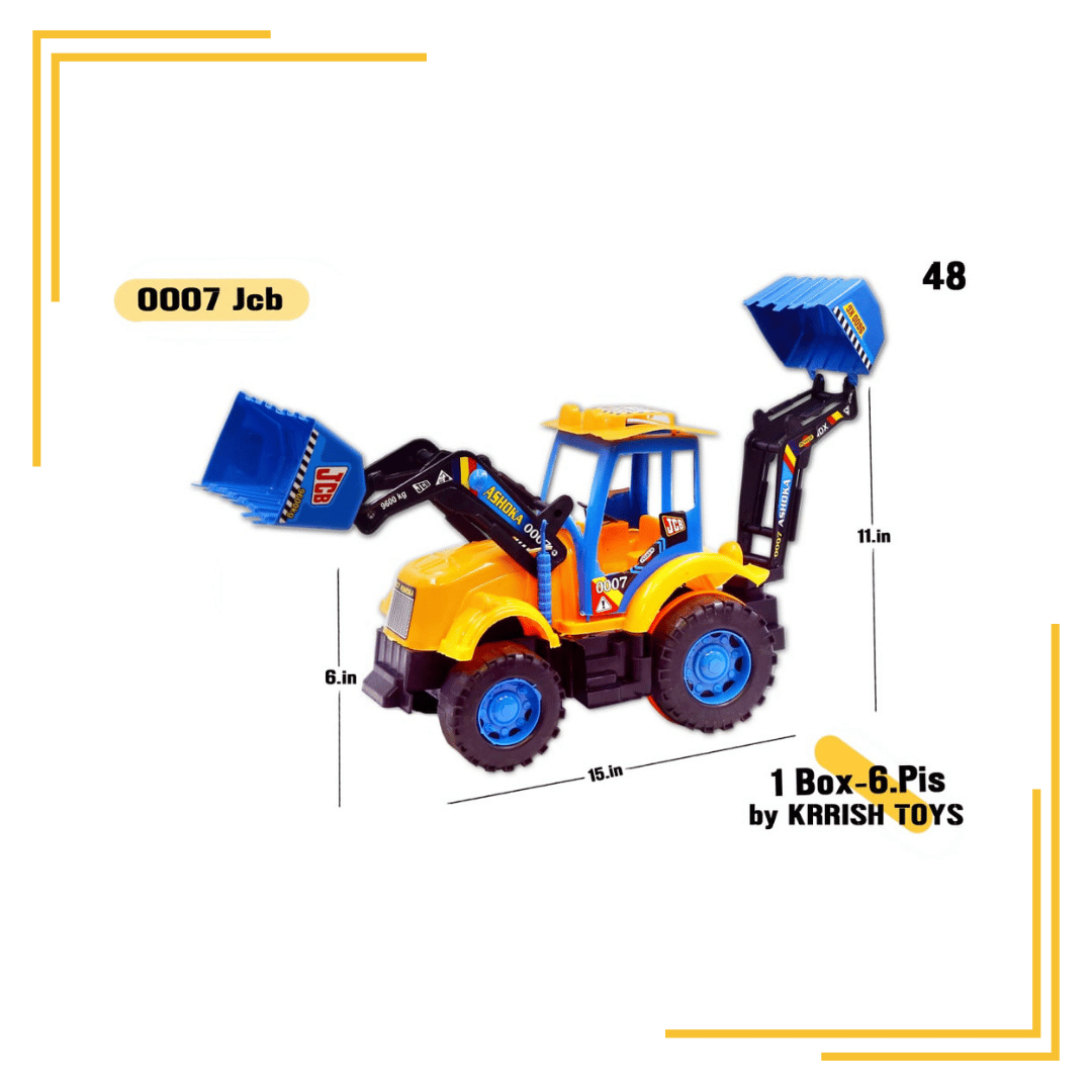 JCB Mighty Construction Site Power Digger Toy Truck(Yellow Blue)