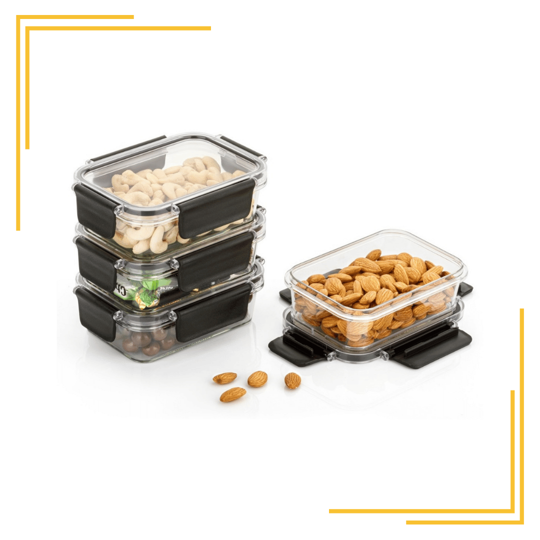 Plastic Food Storage Meal Prep Container Set, Airtight & Leakproof With Locking Lids, For Lunch and Meal Prep