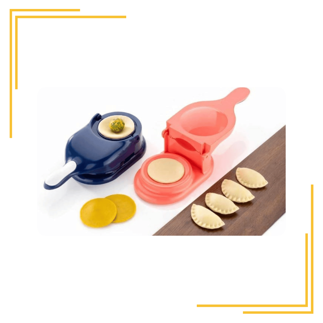 2-in-1 Dumpling Press Mould | Versatile Kitchen Tool | Momos Maker Machine for Gujiya, Samosa, Karanji, and More