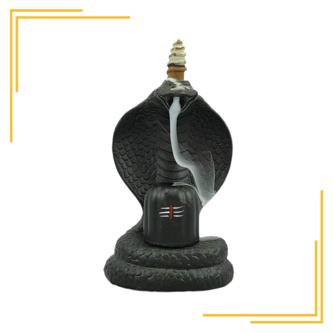 Corscent Snake Smoke Shivling Fountain Decorative Shiva Back Flow Smoke Incense Holder Decorative Showpiece