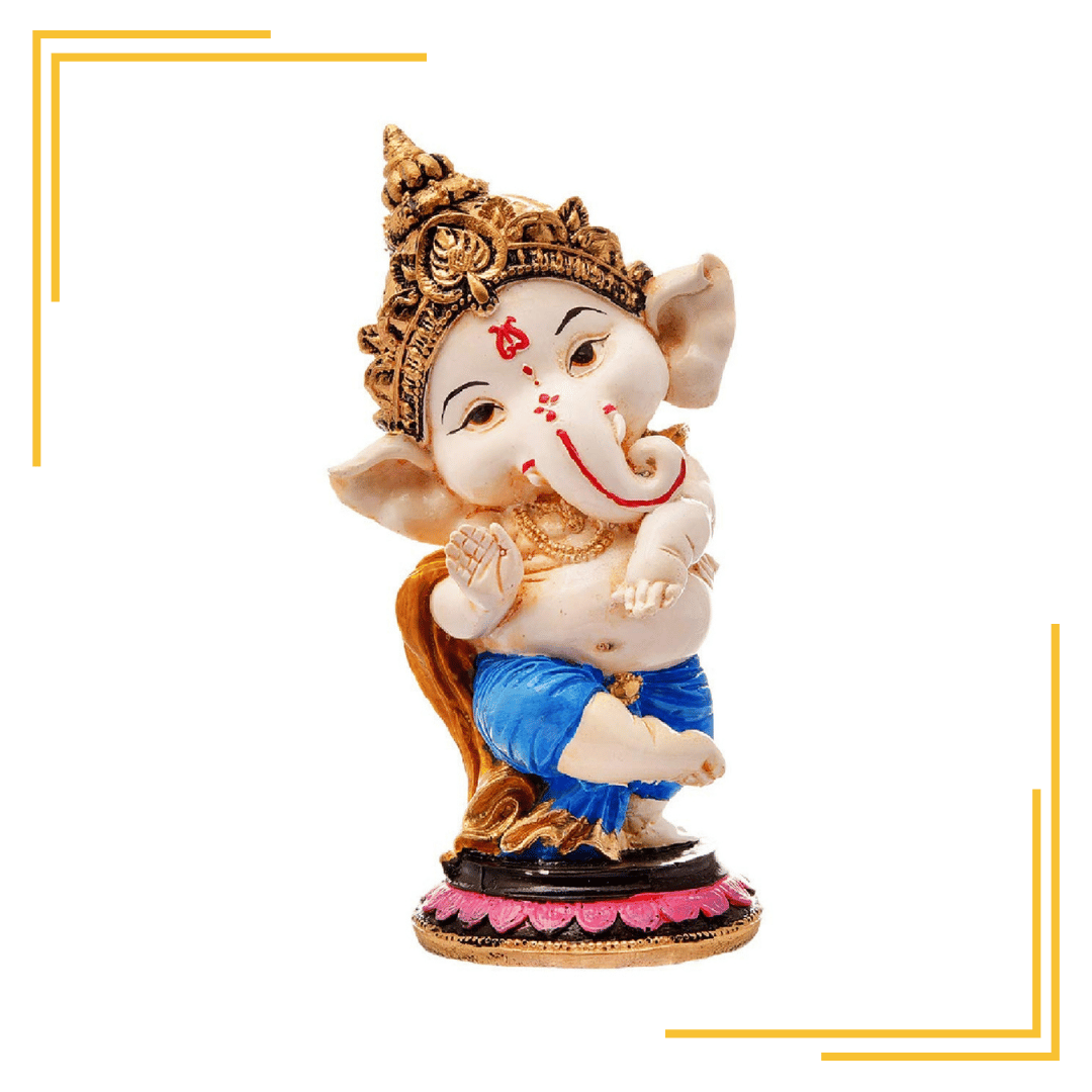 Good Luck Colorful Ganpati Ganesha ji Decorative Showpiece Figurine for Home Decor and Office Living Room