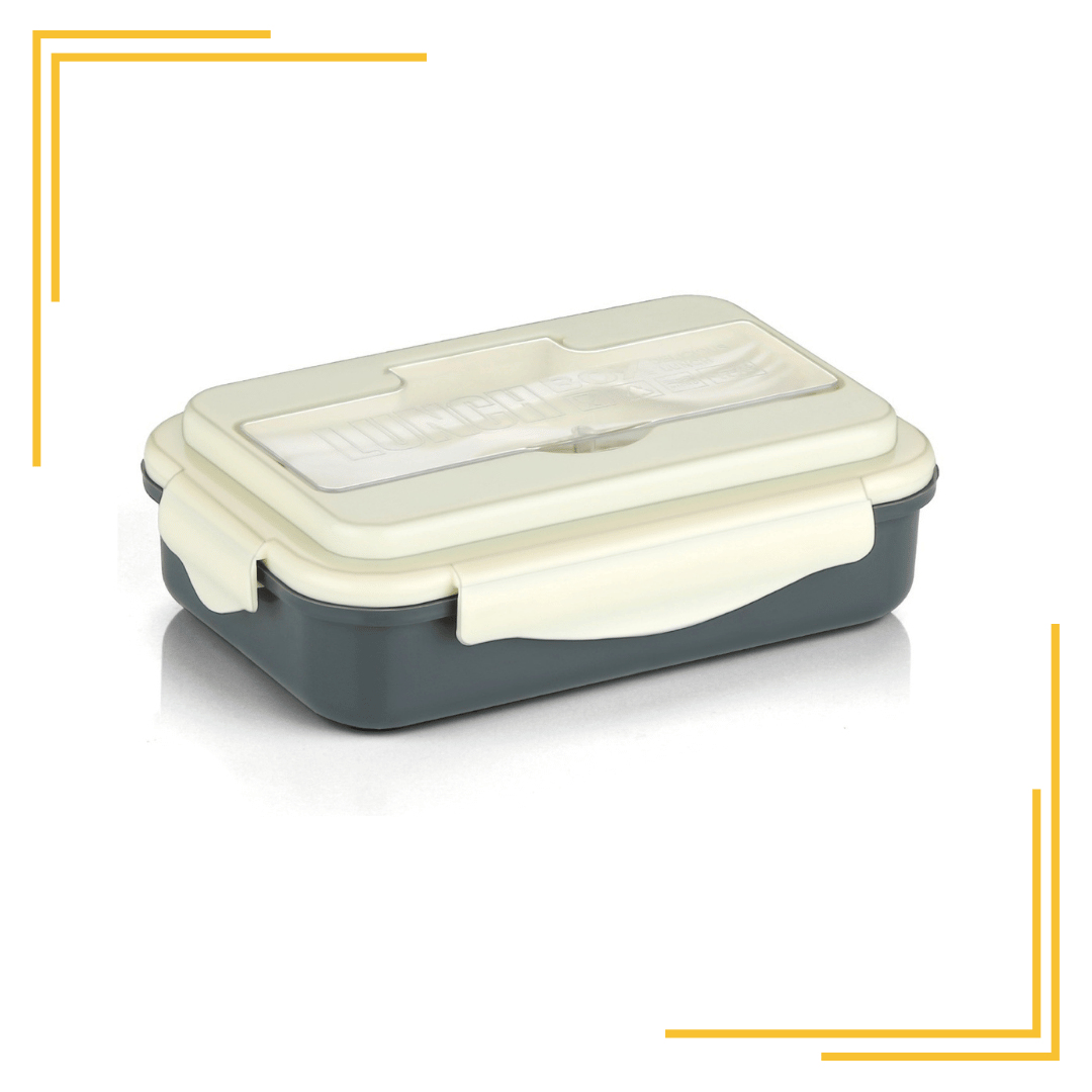 Plastic Liner Lunch Box - Leak-Proof, Perfect for School and Work 1 Containers Lunch Box