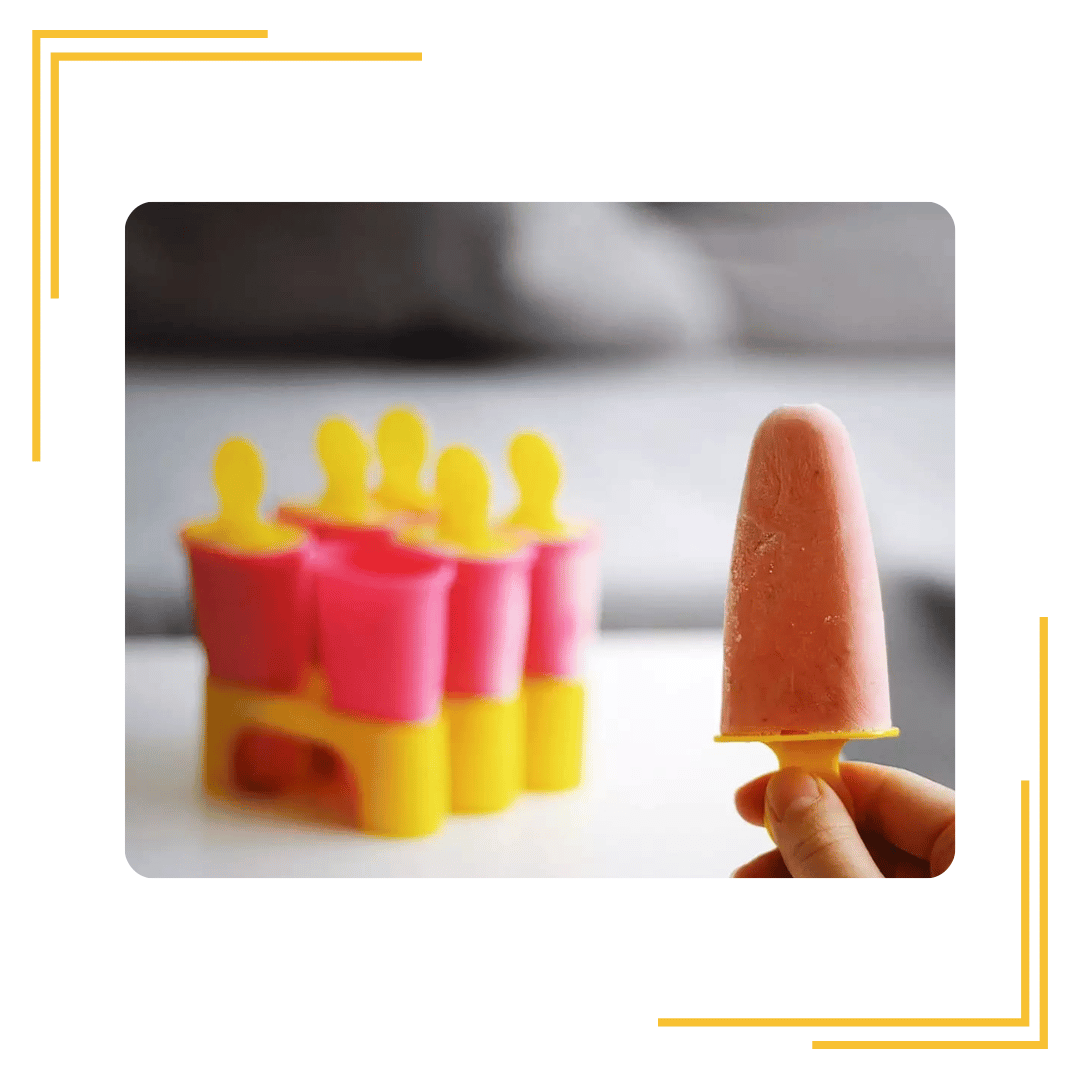 6 Plastic Reusable Ice Pop Makers, Homemade Popsicle Frozen Ice Cream Moulds Tray Kulfi Candy Ice Lolly Mold for Children & Adults(Multi Color)