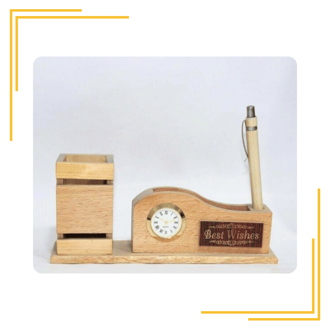 Multipurpose Wooden Pen Stand Stationary Holder For Office Table and Study Table Gifts On Birthdays