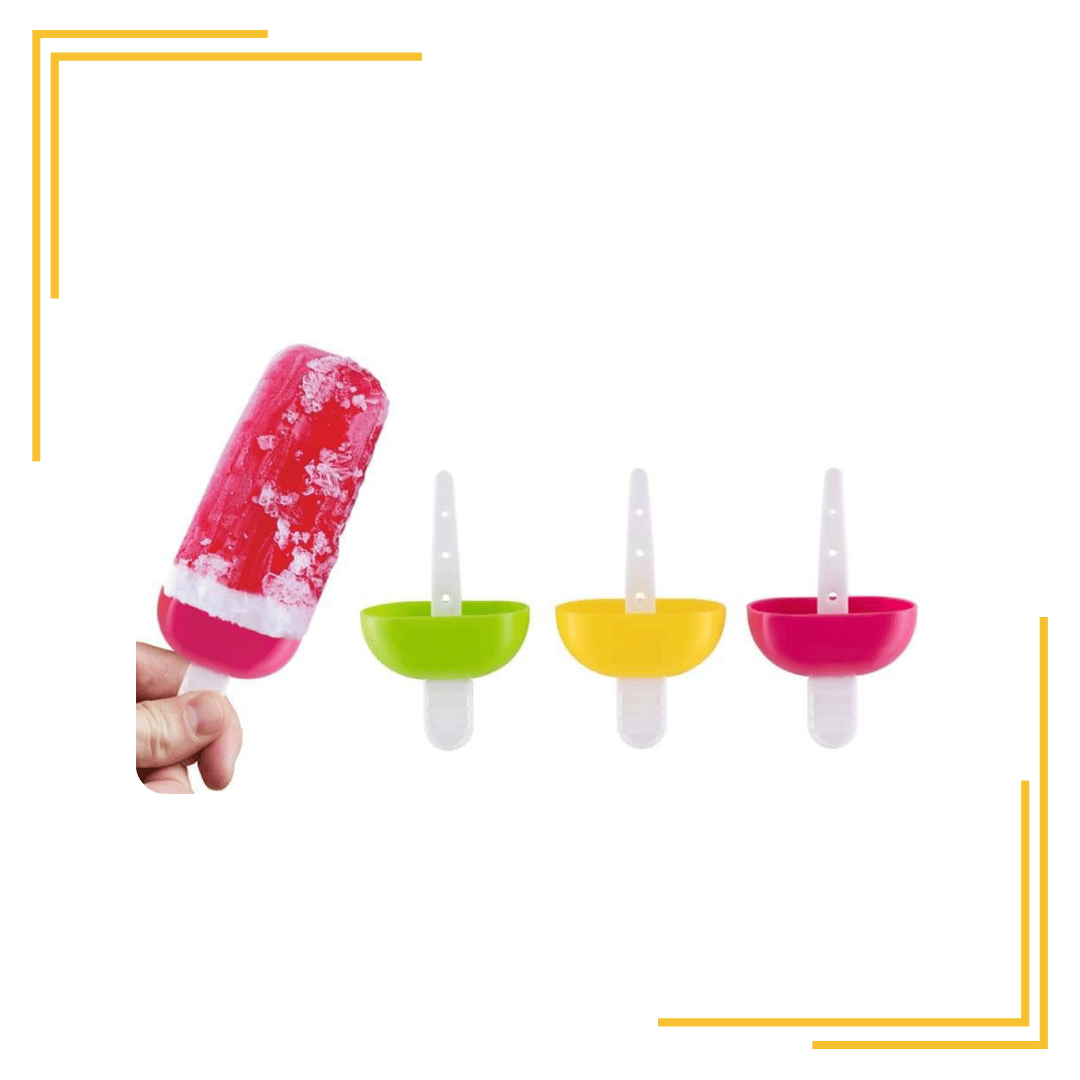 Plastic Reusable Popsicle Molds Ice Pop Makers Ice Pop Molds Kulfi Maker Mould, Candy Maker Plastic Popsicle Mold, Kids Ice Cream Tray Holder Multicolor PP (Polypropylene) Ice Cube Tray Set